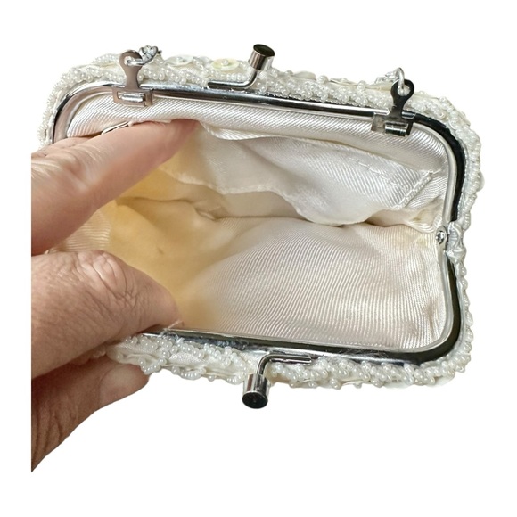 Vintage Beaded & Sequined Evening or Wedding Clutch Wristlet Hand Beaded - Picture 5 of 11